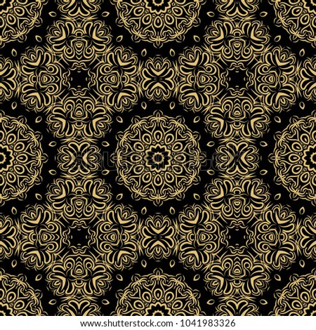 Decorative floral ornament. seamless pattern. vector illustration. Tribal Ethnic Arabic, Indian, motif. for interior design, wallpaper