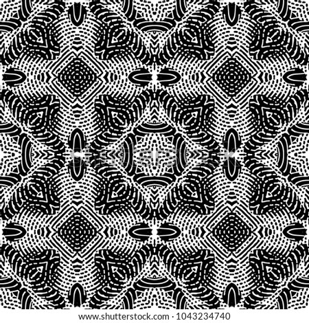 Engraving abstract endless monochrome pattern. Texture for certificate or diploma, currency and money design. Single-leaf woodcut, xylography, printmaking. Vector Illustration