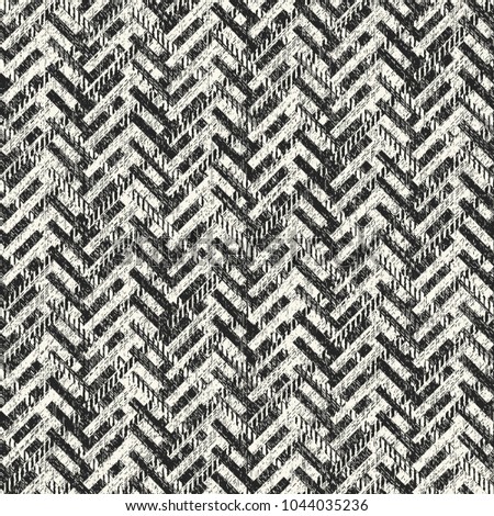 Monochrome Brushed Herringbone Textured Pattern