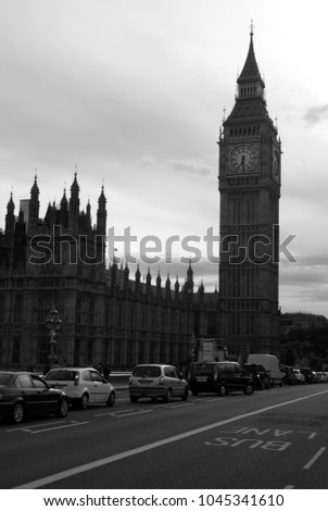 Big Ben silhouette, London, England
