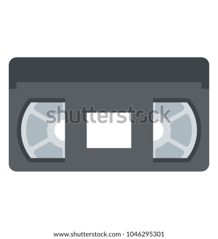 Retro music tape, cassette flat icon