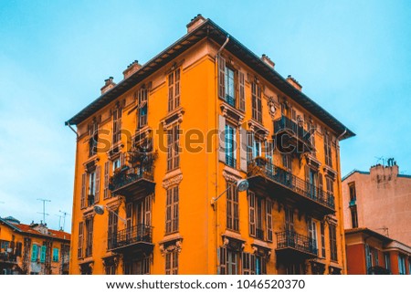 square formed old apartment building in a mediterranean city