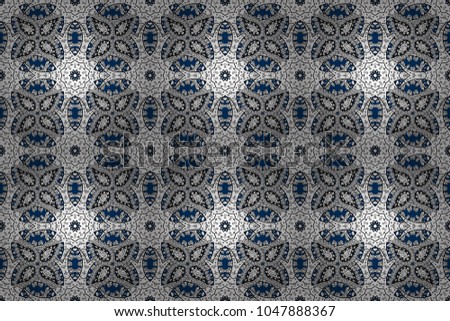 Rich ethnic striped seamless pattern geometric design. Raster illustration. Mandala style. Colored mandala on white, black and gray colors.