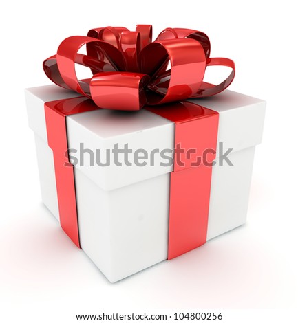 White gift box. 3D image.