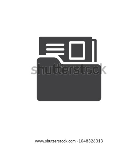 Dossier folder vector icon. filled flat sign for mobile concept and web design. The secret files simple solid icon. Symbol, logo illustration. Pixel perfect vector graphics