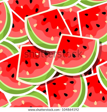 Vector illustration  of a seamless background with watermelon
