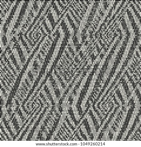 Monochrome Flecked Modern Twisted Geometric Pattern