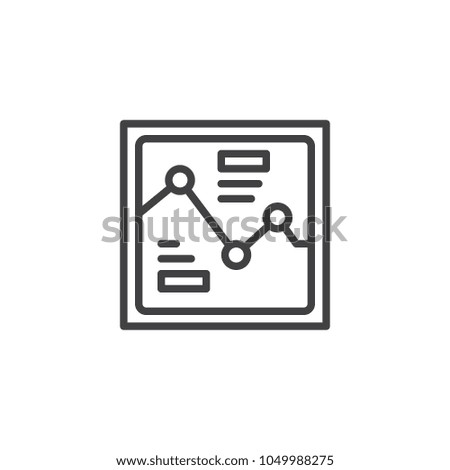 Analytics graph outline icon. linear style sign for mobile concept and web design. Documents, statistics, report simple line vector icon. Symbol, logo illustration. Pixel perfect vector graphics