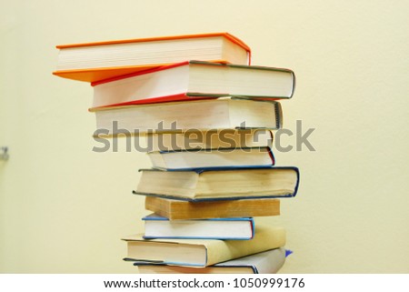 Stack of books on shelf