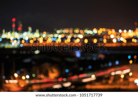 City at  the night pattaya road chonburi,Thailand. Blurred photo bokeh.