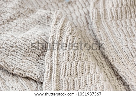 hand-knit texture white wool sweater