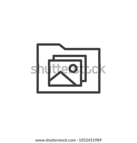 Photo gallery folder outline icon. linear style sign for mobile concept and web design. Photo landscape picture simple line vector icon. Symbol, logo illustration. Pixel perfect vector graphics