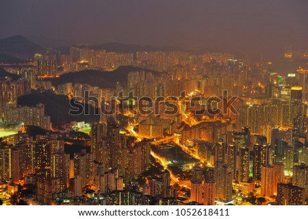 Hong Kong City from Lion Rock Peak
