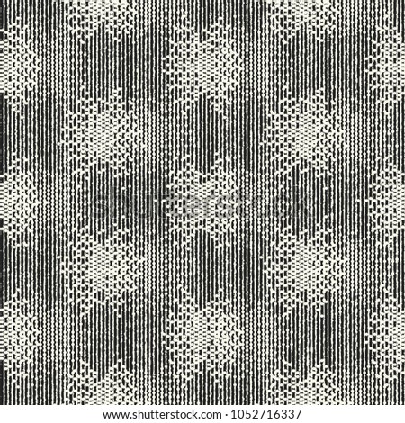 Abstract Monochrome Spotty Checked Variegated Textured Background. Seamless Pattern.