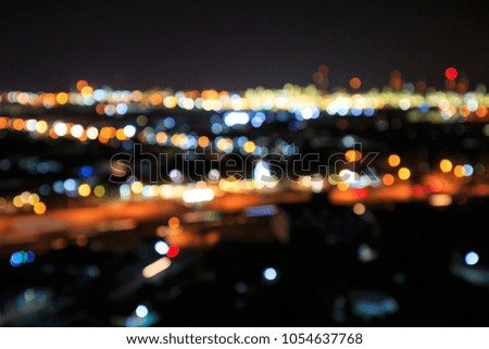 City at  the night pattaya road chonburi,Thailand. Blurred photo bokeh.
