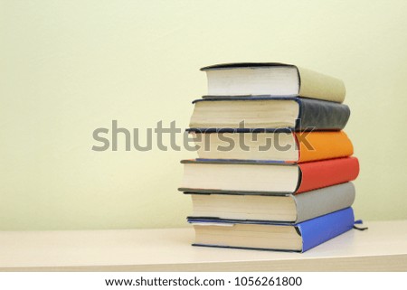 Stack of books on the shelf