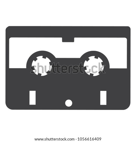Vector icon cassette simple flat design. Cassette tape. Audio cassette