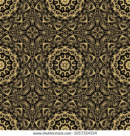Seamless floral pattern, abstract decorative shapes. Vector illustration. For design, fabric, interior, textile