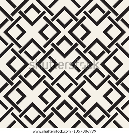 Vector seamless lines pattern. Abstract background with interweaving squares. Geometric monochrome lattice texture. Decorative intricate grid.
