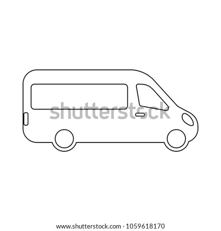 airport shuttle minivan, shuttle bus. flat design