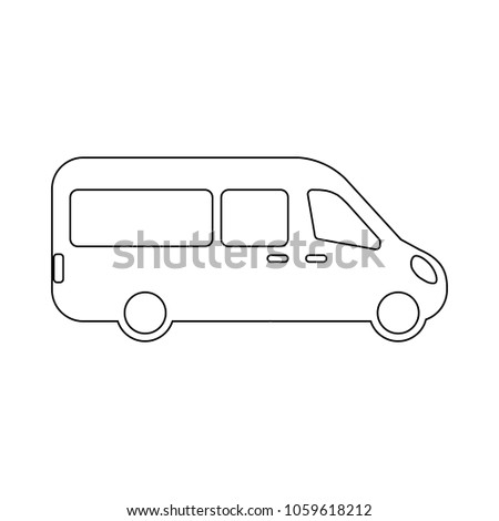 airport shuttle van, shuttle bus. flat design