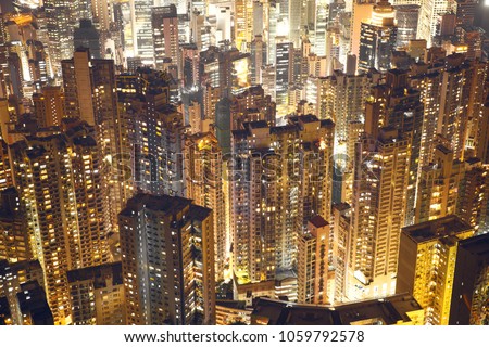 Buildings crowded in the city
