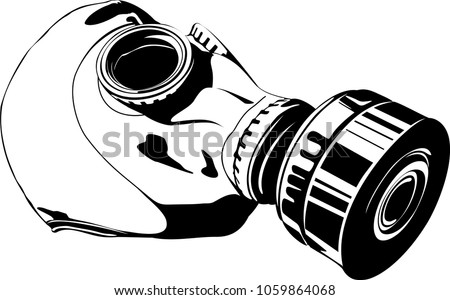 Vector illustration of gas mask on white background