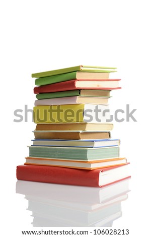 stack of books, isolated on white background