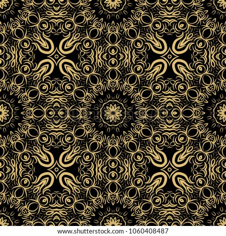 Seamless tiled pattern with floral motives. Vector illustration for print, wallpaper, textile, fabric