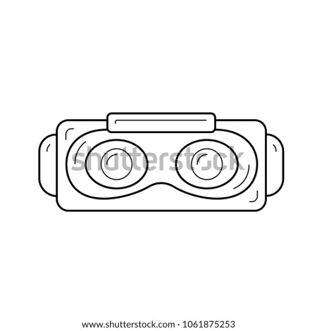 Virtual reality vector line icon isolated on white background. Virtual reality glasses line icon for infographic, website or app.