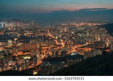 Hong Kong Mountain Night View