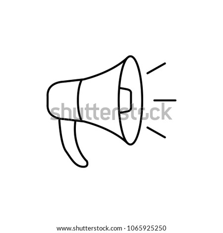 loudspeaker bullhorn line black vector icon