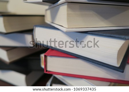 Haphazard stack of books