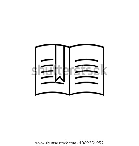 open book with a bookmark icon. Element of knowledge for mobile concept and web apps. Thin line icon for website design and development app development. Premium icon on white background