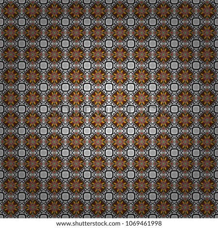 Background for printing brochure, poster, textile design, fabric, card. Vector seamless creative pattern with hand draw geometric composition in modern abstract style in gray, brown and white colors.