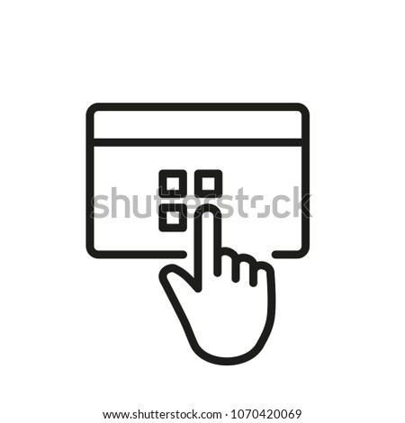 interaction icon - finger touch, interact symbol