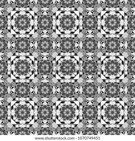 Black, white and gray abstract background painted geometry shine and layer element seamless pattern. Vector illustration.