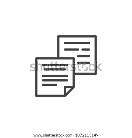 Notes paper outline icon. linear style sign for mobile concept and web design. Paper blank document simple line vector icon. Symbol, logo illustration. Pixel perfect vector graphics