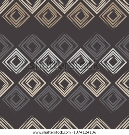 Seamless geometric pattern. The texture of rhombus. Brushwork. Scribble texture. Textile rapport.