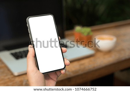 Smartphone with blank screen.