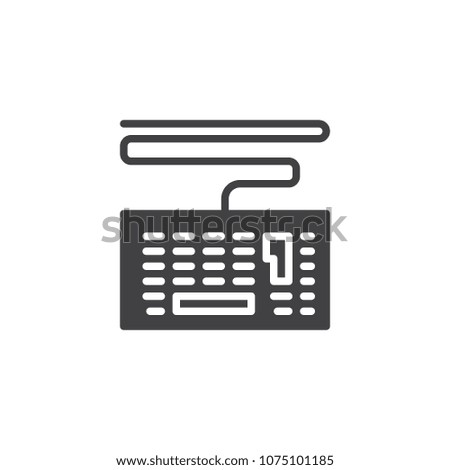 Computer keyboard vector icon. filled flat sign for mobile concept and web design. simple solid icon. Symbol, logo illustration. Pixel perfect vector graphics