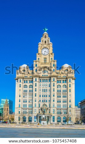 The royal liver building in Liverpool, England

