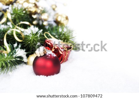 Christmas composition with christmas ball