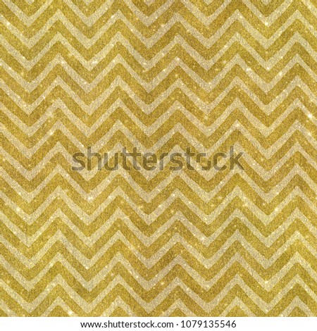 Chevron patterned background in luxurious gold glitter