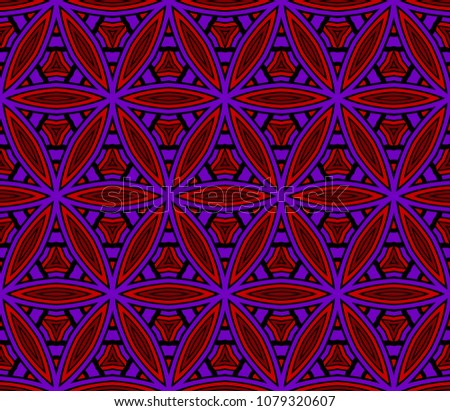 Seamless Geometrical linear texture. Original geometrical puzzle. Backdrop. Vector illustration. For stylish design, wallpaper, fashion, print.
