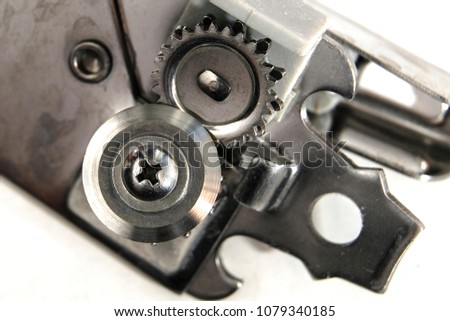 part of mechanical opener close-up