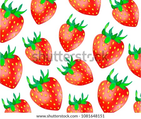 Pattern with strawberry. Pattern of realistic image strawberries.