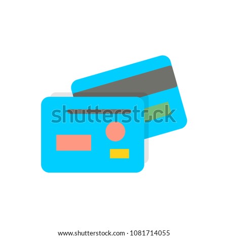 Credit card flat finance bank raster icon illustration