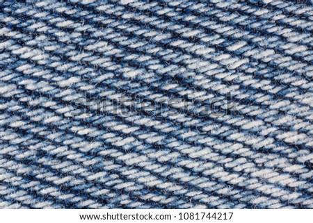 Denim jeans fabric close-up of a macro as background and texture concept of jeans clothes fashion blue