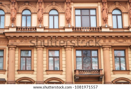 Building facade at Nevsky Prospect in Sankt-Petersburg, Russia.